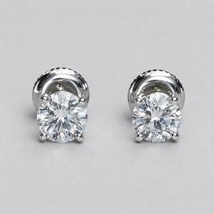 Diamond Stud Earrings 1.10ct 14K White Gold IGI Certified